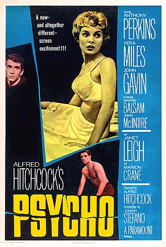 Locandina (di Macario Gómez Quibus) del film "Psycho".