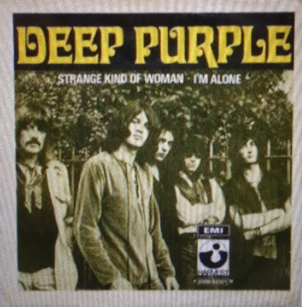 Immagine del singolo - pubblicato in Svezia nel 1971 - "Strange kind of woman" dei Deep Purple.