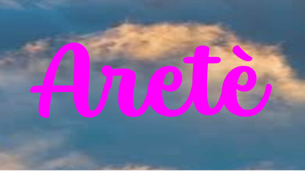Grafica personalizzata della parola greca ARETE.