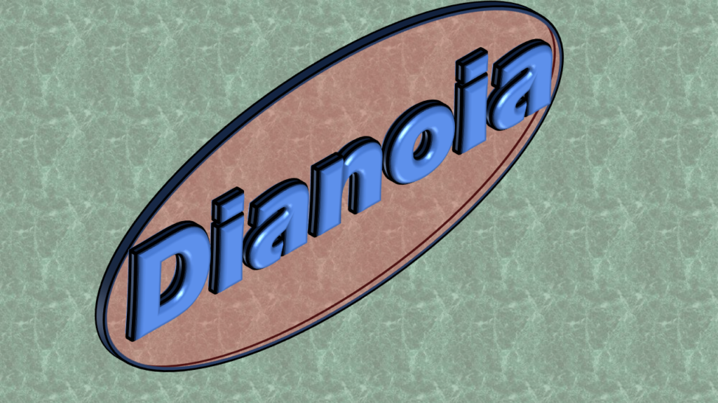 Grafica personalizzata della parola greca DIANOIA.