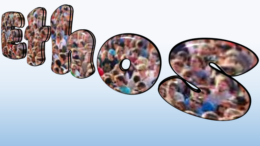 Grafica personalizzata della parola greca ETHOS.