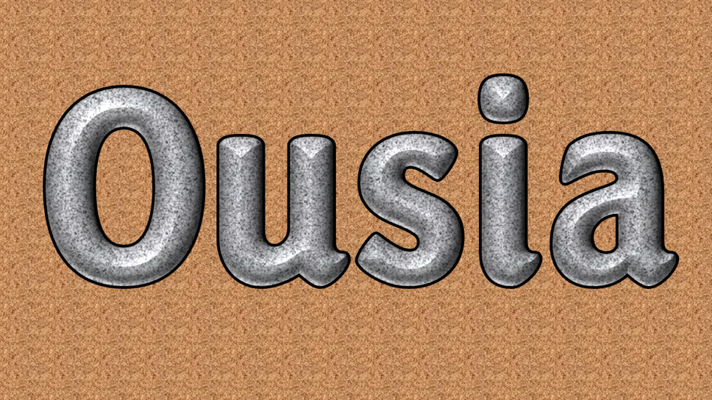Grafica personalizzata della parola greca OUSIA.