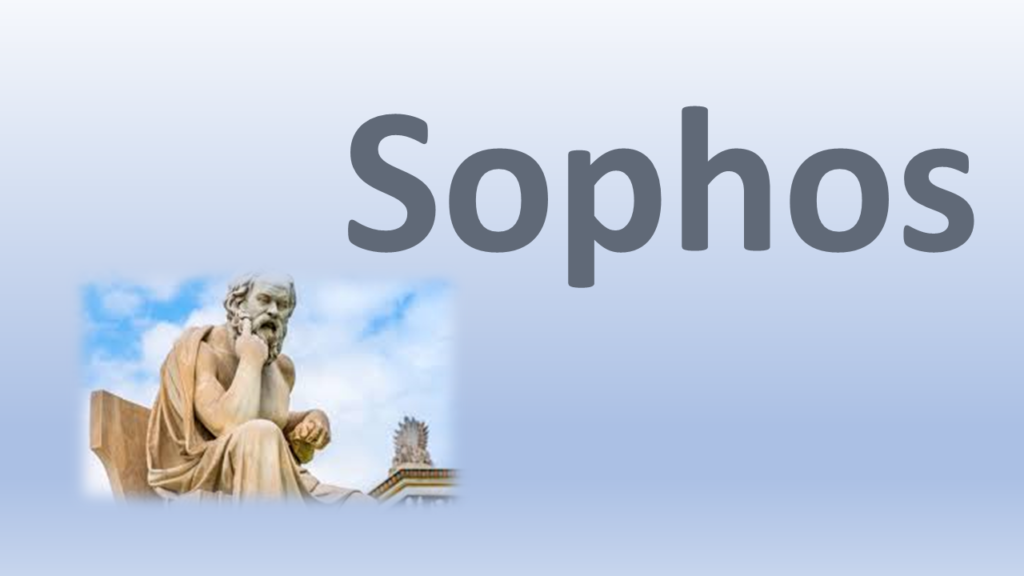 Grafica personalizzata della parola greca SOPHOS.