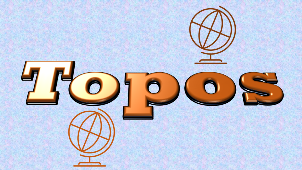 Grafica personalizzata della parola greca TOPOS.